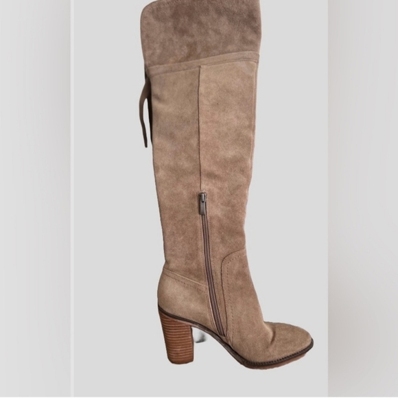 Franco Sarto Tan Over the Knee Boots with Block Heel. - Picture 2 of 6